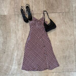 Daisy Print Satin Midi Dress from Zara